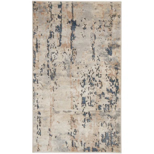 Addie Abstract Modern Machine Woven Area Rug in Beige/Gray