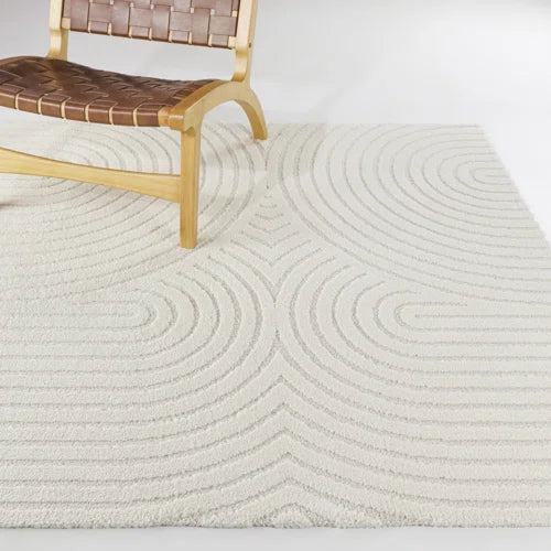 Ayjah Cream Modern Geometric Area Rug